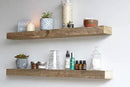 Urban Legacy Reclaimed Barnwood Planks | Floating Shelves for Wall w/Flush Mount Shelf Bracket Set Included | Set of 2 (Natural, 36"x 4.5"x 2") by CozyNest Decor