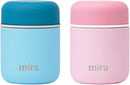 MIRA 2 Pack Insulated Food Jar Thermo for Hot Food & Soup, Compact Stainless Steel Vacuum Lunch Container - 9 oz, Sky, Pink by TinyTreasures Baby Boutique