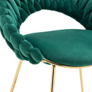 Accent Chairs Set of 2, Velvet Side Chairs with Gold Legs, Mid-Century Upholstered Dining Chairs for Living Room, Kitchen, Bedroom, Beauty Room