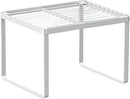 Kitchen Cabinet Storage Shelf Stackable Wire Spice Rack Organizer Heavy Duty Space Saver for Bathroom Bedroom Closet Laundry Room Office Countertop - White, Pack 1 by CozyNest Decor