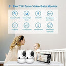 HelloBaby Upgrade 5’’ Baby Monitor with 30-Hour Battery, 2 Cameras Pan-Tilt-Zoom, 1000ft Range Video Audio Baby Monitor No WiFi, VOX, Night Vision, 2-Way Talk, 8 Lullabies and Temperature by TinyTreasures Baby Boutique