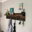 Coat Rack with Shelf Wall Mounted with Storage (Choose Your Length) Towel Rack Entryway Organizer Key Hooks (60" L (10 Hooks)) by CozyNest Decor