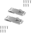 Door Locks Hasp Latch, 3 Inch Stainless Steel Safety Packlock Clasp Hasp Lock Latch, Extra Thick Door Gate Lock Hasp with Screws Brushed Finish 2 Pack by TinyTreasures Baby Boutique