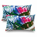 2 Pack Outdoor Lumbar Pillow Covers - Tropical Floral