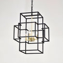 4 Light Metal Lantern Tiered Pendant Hanging Light Fixtures, Industrial Farmhouse Adjustable Height Chandeliers For Dining Room Hallway Foyer Entryway (E12 Bulbs Not Included) by HouseOfZazla