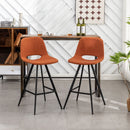Porth - 28.25" Fabric Kitchen Counter Height Stools (Set of 2) - Orange by Unique Piece Furniture
