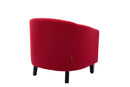 accent Barrel chair living room chair with nailheads and solid wood legs Red Linen