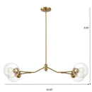 Jewel - 4 Lights Chandelier Ceiling Hanging Light Fixture - Clear / Gold by HouseOfZazla