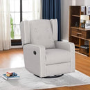 Swivel Rocker Recliner Chair, Nursery Glider Chair, Nursery Rocking Chairs, Manual Reclining Chair, Grey by TinyTreasures Baby Boutique