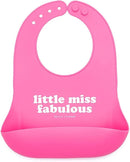 Baby Bib for Eating by Bella Tunno, Waterproof Silicone Bib with Large Food Catcher, Adjustable Fit for Babies 4-12 months & Toddlers 1-3 Years, Boys & Girls, Little Miss Fabulous by TinyTreasures Baby Boutique