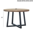 Round Dining Table With Wire Brushed Mindi Top And Mahogany Base - Wheat by HouseOfZazla