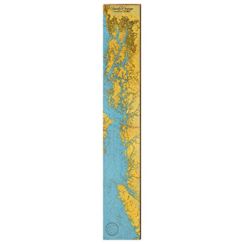 Alaska, Inside Passage Map | Wall Art Print on Real Wood