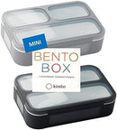 Snack Containers for Adults or Kids - MINI Bento Lunch Box | Small Leakproof Container Set for Toddlers Boys Girls, Bento-Boxes for School Daycare Travel Lunches Snacks | BPA Free | Grey Black 2 pack by TinyTreasures Baby Boutique