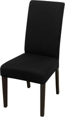 JQinHome Dining Chair Covers Dining Room Chair Slipcovers, High Stretch Removable Washable Parsons Chair Slipcover for Home Party Hotel Wedding Ceremony (Black) by CozyNest Decor