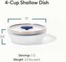 Anyday 4-Cup Microwave Cookware & Glass Container with Glass Lid, Plastic-Free Shallow Food Storage | Stackable Airtight Steamer with Vented Lid for Microwave-Safe Reheating, Steaming Vegetables by TinyTreasures Baby Boutique