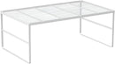 Kitchen Cabinet Storage Shelf Stackable Wire Spice Rack Organizer Heavy Duty Space Saver for Bathroom Bedroom Closet Laundry Room Office Countertop - White, Pack 1 by CozyNest Decor