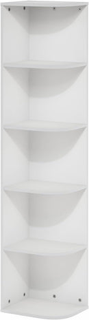 Furinno Pasir 5-Tier Corner Open Shelf Bookcase, White by TinyTreasures Baby Boutique