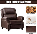CANMOV Pushback Recliner Chair Faux Leather Armchair Push Back Recliner with Rivet Decoration Single Sofa Accent Chair for Living Room, Reddish Brown by CozyNest Decor
