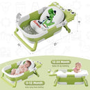 TPN Collapsible Baby Bathtub, Baby Bath Tub with Soft Cushion & Real-Time Thermometer, Baby Bathtub Infant to Toddler Tub (0-36 Months), Portable Newborn Travel Bath tub by TinyTreasures Baby Boutique
