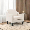 VINGLI Mid Century Modern Accent Chair, Beige Fabric Accent Chairs for Living Room Upholstered Armchair Sofa with Scooped Arms for Bedroom, Apartment, Studio, Office, Waiting Room by CozyNest Decor