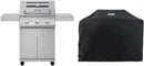 Monument Grills Larger 3-Burner Propane Gas Grills Barbeque Stainless Steel Heavy-Duty Cabinet Style with BBQ Cover (2 Items) by GreenHaven Gardens