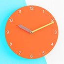 Stephanie Imports Modern Minimalist Orange & Yellow Wall Clock by CozyNest Decor