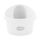 Toddler Bath Tub | Larger Bath for Bigger Kids at Bathtime | Includes Warm and Soft Foam backrest | Grippy Anti-Slip Surface | Includes Easy Drain Bath Plug | White & Grey by TinyTreasures Baby Boutique