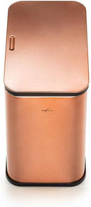 RedFactor Stainless Steel Hanging Trash Can with Lid and Inner Bucket – Slim 1.3 Gallon Odor-Free Compost Bin for Kitchen Cabinet, Countertop, Under Sink, or Bathroom (Copper) by GreenHaven Gardens