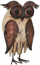 E-View Rustic Owl Figurine - Wood & Iron - Collectible - Home Decor - Brown by CozyNest Decor