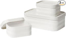 LA JOLIE MUSE Fluted Cardboard Storage Baskets with Leather-Like Lids, Paper Boxes Decorative Tray, Modern Basket Organizer Bins for Organizing,Eggshell White by TinyTreasures Baby Boutique