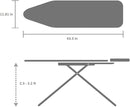 Brabantia Size A Compact Small Ironing Board (43x12 in) 7 Height Options, Adjustable Steam Iron Rest Holder (Fresh Breeze) Non-Slip Feet, Anti-Collapse Child Locks by CozyNest Decor