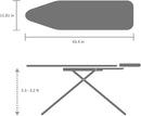 Brabantia Size A Compact Small Ironing Board (43x12 in) 7 Height Options, Adjustable Steam Iron Rest Holder (Denim Black) Non-Slip Feet, Anti-Collapse Child Locks by CozyNest Decor