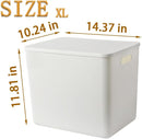 4 pack large plastic White storage bins Baskets, Toy Box Chest with Lids and Handle，Organizer Containers for Baby，Kids,snacks,Nursery，Shelves，Playroom, Bedroom，Office,Closet，home by TinyTreasures Baby Boutique