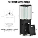 41K BTU Outdoor Propane Gas Patio Heater W/ Lockable Wheels (SAK98052) by SAKSBY.com
