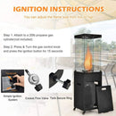 41K BTU Outdoor Propane Gas Patio Heater W/ Lockable Wheels (SAK98052) by SAKSBY.com