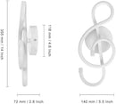 XEYOU 22W Modern Wall Sconce Lighting Indoor LED Creative Wall Light Fixture Music Symbol Art Decoration Wall Lamp for Living Room Bedroom Stair Corridor, White 3000K by CozyNest Decor
