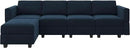 Belffin Modular Sectional Sofa Couch with Reversible Chaise Velvet L Shaped Storage 4-seat Convertible Blue… by CozyNest Decor