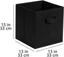 Amazon Basics Collapsible Fabric Storage Cube Bins Organizer with Handles, Sturdy, Black, 13-x-13-x-13-inch, Pack of 6 by CozyNest Decor