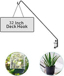 Ashman Deck Hook 32-Inch (1 Pack), Double Forged Solid Metal Single Piece Rod, Ideal for Bird Feeders, Plant Hangers, Coconut Shell Hanging Baskets, and Lanterns. by GreenHaven Gardens
