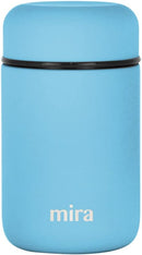 MIRA Insulated Food Jar Thermo for Hot Food & Soup, Compact Stainless Steel Vacuum Lunch Container for Meals To Go - 13.5 oz, Pearl Blue by TinyTreasures Baby Boutique