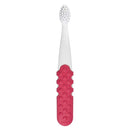 RADIUS Toddler Toothbrush & Toothpaste Bundle for Kids, 2 Pack Totz Plus Silky Soft Brush in White/Coral & Cool Grey/Amethyst Purple and 1 Count Dragon Fruit Toothpaste, for Children 18 Months & Up by TinyTreasures Baby Boutique