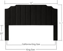 24KF Black Velvet Tufted King Upholstered Headboard, Modern Vertical Channel Design California King Headboard with Stepped Silhouette Top Edge,Black by CozyNest Decor