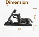 Boy and Dog Statue, Love of Dog Sculpture, Gifts for Dog Lovers, Dog Memorial Gifts for Man and Boy, Cast Iron, Black by GreenHaven Gardens