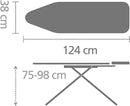 Brabantia Size B Ironing Board (49x15 in) 7 Height Options, Adjustable Steam Iron Rest Holder (Denim Black) Non-Slip Feet, Anti-Collapse Child Locks by CozyNest Decor