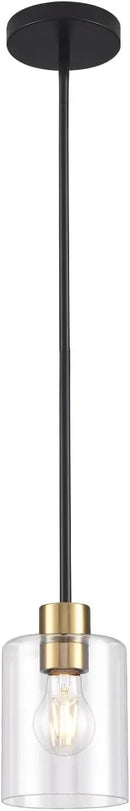Black Brass Pendant Lights Kitchen Island - Clear Glass Pendant Light Fixture Multiple Stems Rods 3 Units 12 Inch 3 Units 4 Inch (1 Pack Black Brass Downrod) by CozyNest Decor