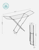 SONGMICS Clothes Drying Rack, Metal Laundry Drying Rack, Foldable, Space-Saving, Free-Standing Airer, with 2 Gullwings, Indoor Outdoor Use, Bed Linen Clothing, Gray ULLR540G01 by TinyTreasures Baby Boutique