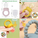 O'doe 17-Piece BPA-Free Silicone Baby Feeding Set | Thick & Soft Suction Plates, Baby Bowls, Wooden Fork & Spoon, and More | Make Mealtime Fun and Easy for Your Little One (Beige and Green, V3) by TinyTreasures Baby Boutique