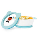 MR. CHOU Ceramic Baby Bowls with Suction Base, Infant Led Weaning Supplies with BPA Free Airtight Lid & Handles for Babies Self-feeding, 100% Food Grade Kid Bowls, Microwave & Dishwasher Safe, Blue by TinyTreasures Baby Boutique
