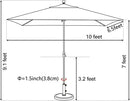 EliteShade USA 10-Year-Non-Fading 6.5x10Ft Rectangular Market Umbrella Patio Umbrella Outdoor Table Umbrella with Ventilation（Rust） by GreenHaven Gardens