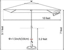 EliteShade USA 10-Year-Non-Fading 6.5x10Ft Rectangular Market Umbrella Patio Umbrella Outdoor Table Umbrella with Ventilation, Forest Green by GreenHaven Gardens